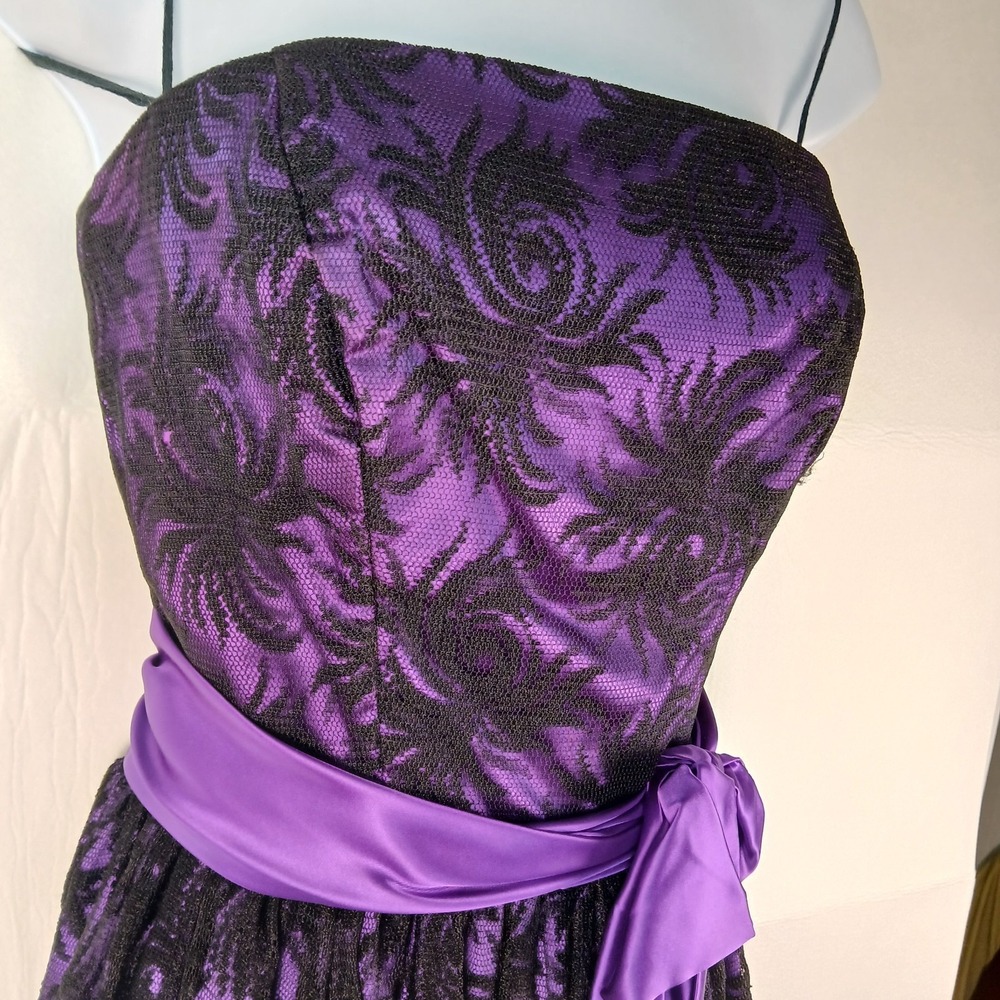 VTG Loralie Original 80s‎ Lace Gown Dress Size 6 Witchy Gothic Cosplay Vampiress - Picture 5 of 12